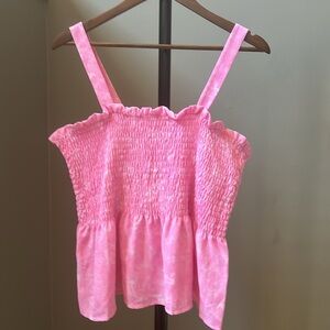 NWT Michael Kors Pink XL smocked fit and flare tank top